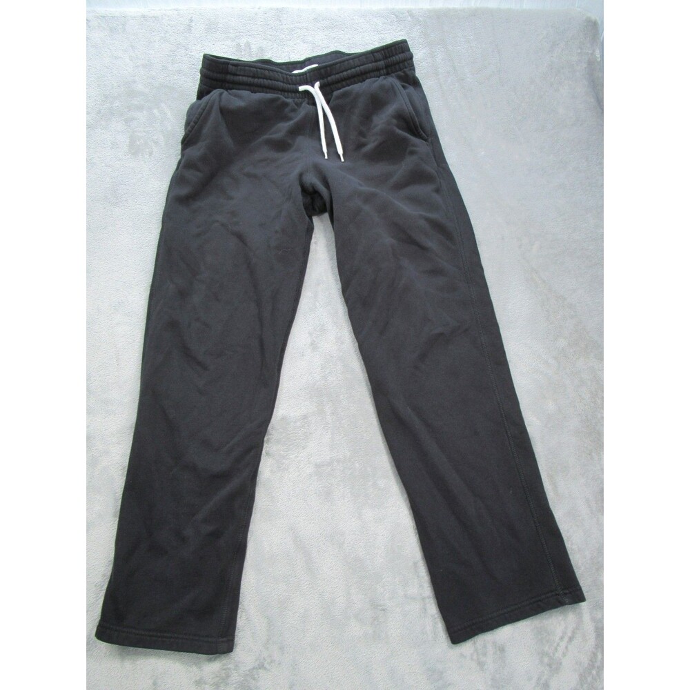 Old Navy Sweatpants Men's Medium Black Cotton Blend Drawstring Waist Back Pocket